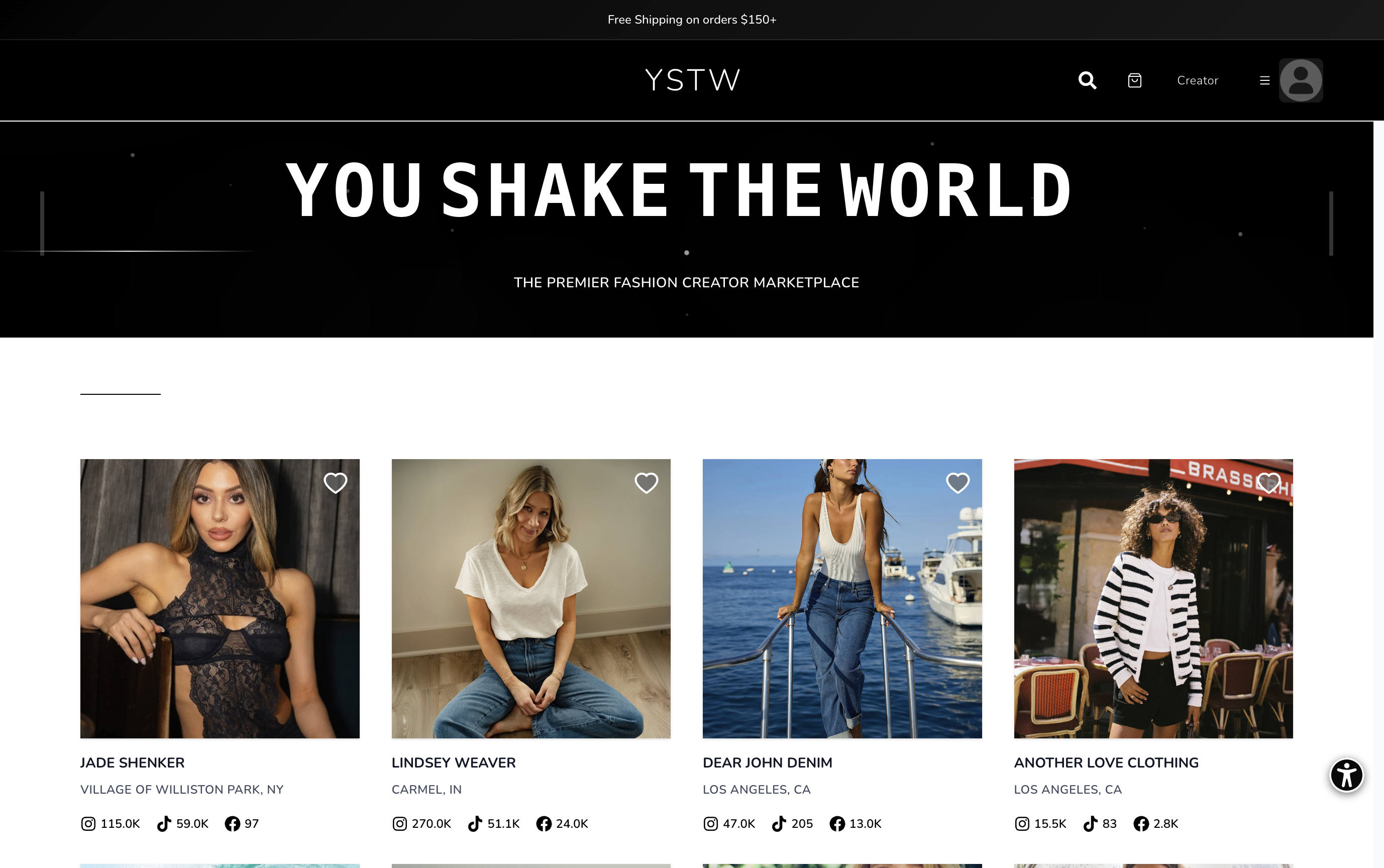 You Shake The World — homepage screenshot